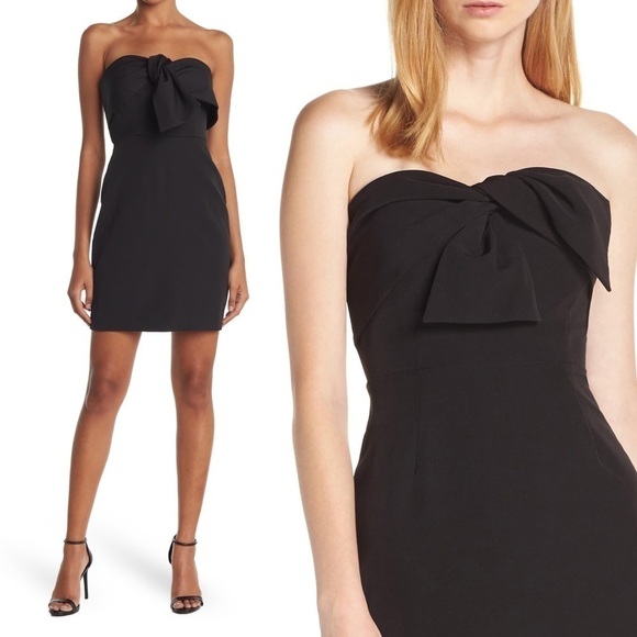 NWT SAM EDELMAN Bow Front Strapless Sweetheart Neckline Sheath Mini Dress Sz 12 - Picture 1 of 5